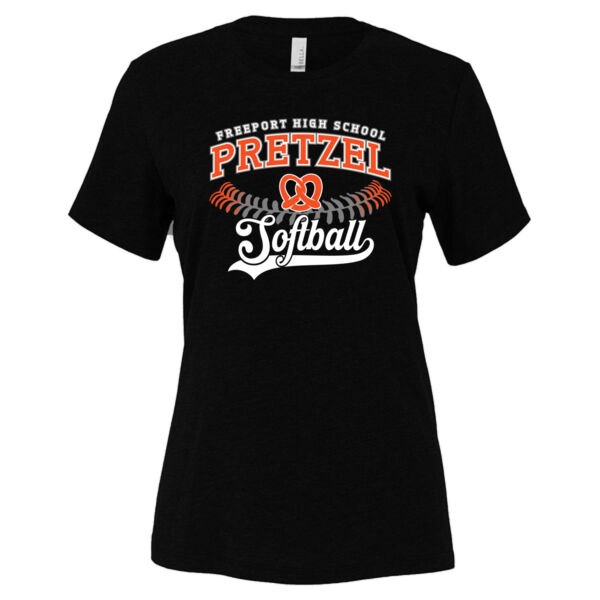 Freeport Pretzel Softball 2026 Logo 1 - Women’s Relaxed Fit Heather CVC Tee Thumbnail