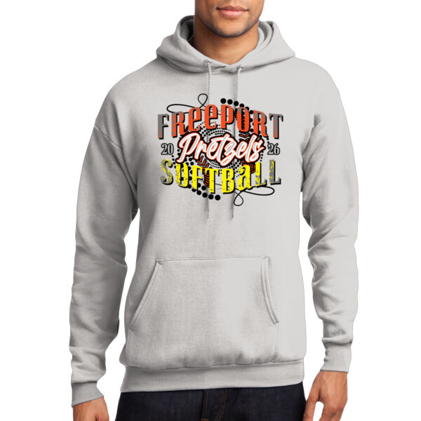 Freeport Pretzel Softball 2026 Logo 3 - Core Fleece Pullover Hooded Sweatshirt Thumbnail
