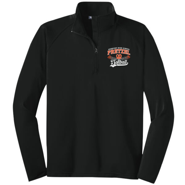 Freeport Pretzel Softball 2026 Logo 1 - Tall Sport Wick ® Stretch 1/4 Zip Pullover Thumbnail