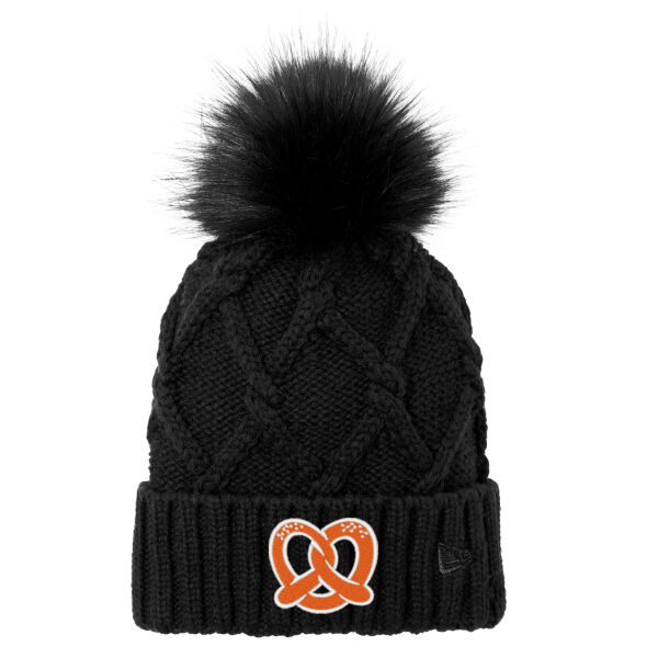 Freeport Pretzel Softball 2026 Embroidered  - Faux Fur Pom Beanie Thumbnail